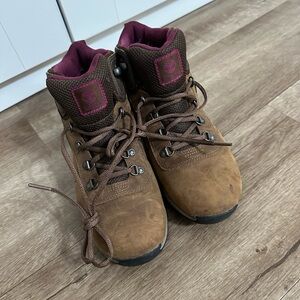Timberland Brown and Pink Hiking Boots